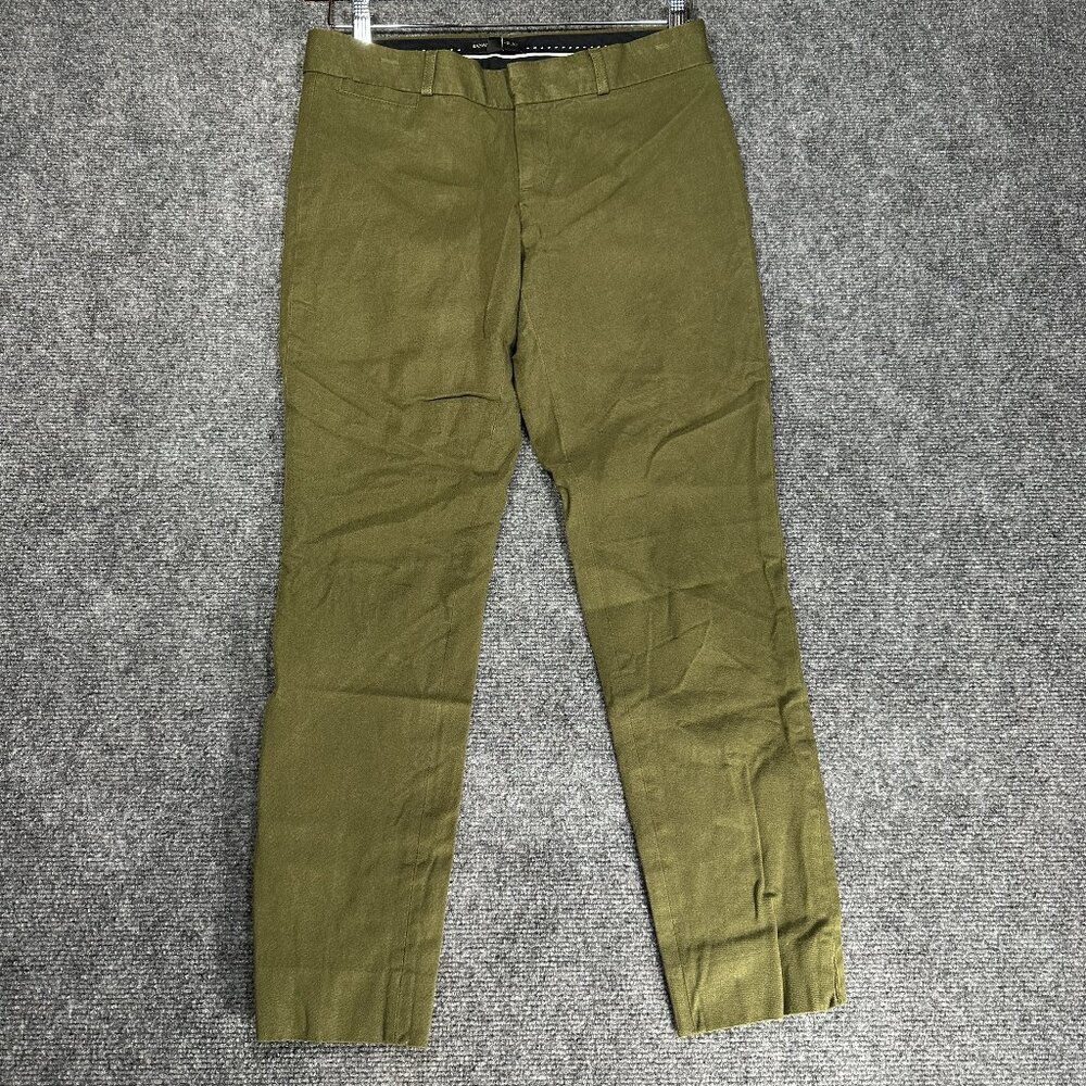 Banana Republic Pants Womens 2 Sloan Fit Green Cotton Stretch Pockets Zip Fly